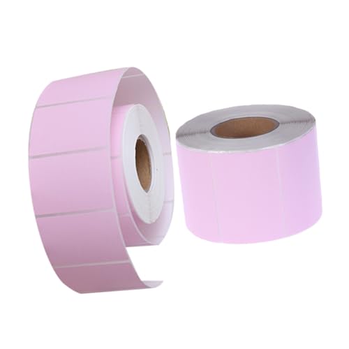 Housoutil 2 Rollen Etiketten aus Thermopapier Postetiketten selbstklebende Etiketten Verpackung -Versandaufkleber klebrig Aufkleberpapier für Drucker druckbare Adressetiketten Rosa von Housoutil