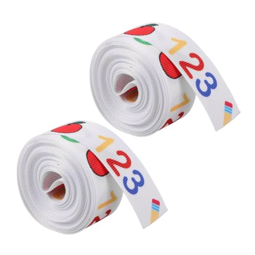 Housoutil 2 Rollen Geripptes Band Schulbänder Zurück Zum Schulband Zum Basteln Zurück in Die Schulmaterial Schulband Süße Lehrer-haaraccessoires Schulanfang-ornamente Für Den Baum Polyester von Housoutil