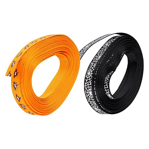 Housoutil 2 Rollen Halloween Geschenkband Schwarzes Oranges Stoffband mit Spinnennetz DIY Deko Schleifenband für Party Basteln Geschenkverpackung und Feierlichkeiten Housoutil 2 Rollen Halloween Geschenkband Schwarzes Oranges Stoffband mit Spinnennetz DIY Deko Schleifenband für Party Basteln Geschenkverpackung und Feierlichkeiten von Housoutil