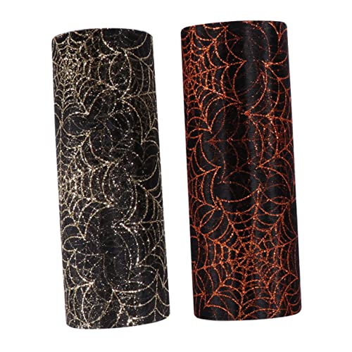 Housoutil 2 Rollen Halloween Spinnennetz Tüllband Dekoratives Geschenkband für DIY Bastelprojekte Schwarz Orange Schwarz Gold Yards für Festtagsdekorationen Housoutil 2 Rollen Halloween Spinnennetz Tüllband Dekoratives Geschenkband für DIY Bastelprojekte Schwarz Orange Schwarz Gold Yards für Festtagsdekorationen von Housoutil