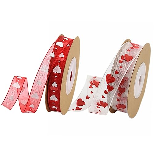 Housoutil 2 Rollen Herz Muster Druckband für Hochzeitsverpackungen und Valentinstags Dekoration Strapazierfähige und Stilvolle Geschenkbänder Hochwertigem Material Housoutil 2 Rollen Herz Muster Druckband für Hochzeitsverpackungen und Valentinstags Dekoration Strapazierfähige und Stilvolle Geschenkbänder Hochwertigem Material von Housoutil