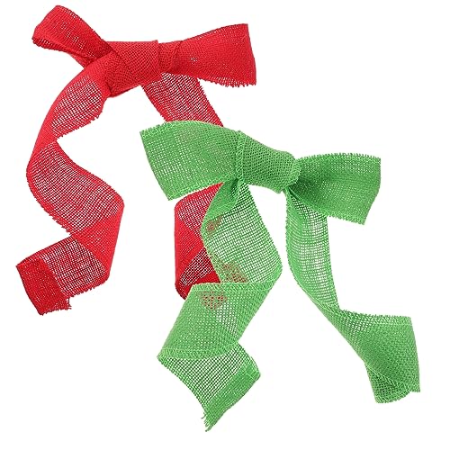 Housoutil 2 Rollen Jute Bänder und Rustikales Geschenkband für Weihnachten Hochzeiten und DIY Projekte für Geschenkschachteln und Blumensträuße von Housoutil