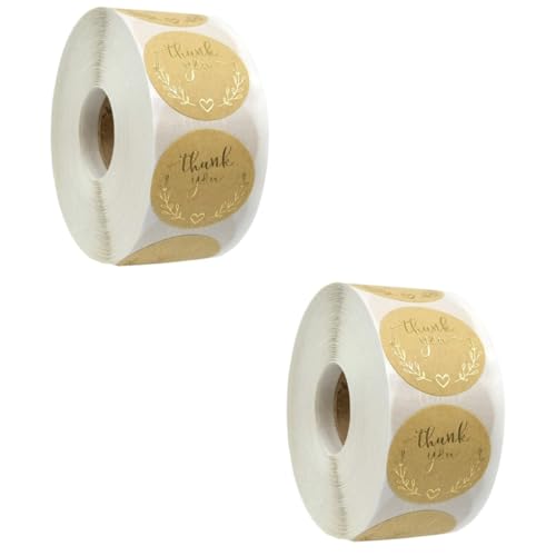 Housoutil 2 Rollen Olivenzweig Danke Aufkleber Selbstklebende Etiketten für Feiertage Hochzeiten und Feiern aus Kraftpapier Leicht Abziehbar und Sicher von Housoutil
