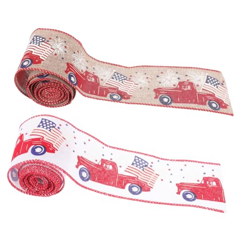 Housoutil 2 Rollen Patriotisches Geschenkband Of July Schleifenband mit Amerikanischem Unabhängigkeitstag Design Vielseitiges DIY Bastelband für Geschenkverpackungen und Festdekorationen Housoutil 2 Rollen Patriotisches Geschenkband Of July Schleifenband mit Amerikanischem Unabhängigkeitstag Design Vielseitiges DIY Bastelband für Geschenkverpackungen und Festdekorationen von Housoutil