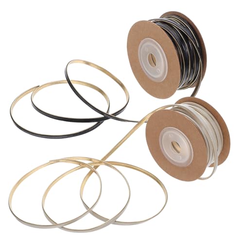 Housoutil 2 Rollen Pu-lederband für Geschenkverpackung Dekoratives Bastelband für Diy-projekte Haaraccessoires und Partydekorationen in neutralen Farben von Housoutil
