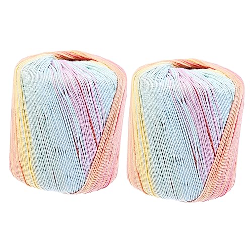 Housoutil 2 Rollen Selbstgemachtes Kabel Stricken Geflochtene Baumwollkordel Baumwollgarn Makramee-seil Diy Seil Diy Bastelseil Buntes Baumwollseil Baumwolle von Housoutil
