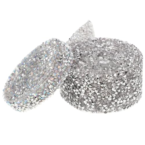 Housoutil 2 Rollen Selbstklebende Strassbänder Glitzernde Rhinestone Ribbons für Bastelarbeiten für Hochzeitsdeko und Projekte Housoutil 2 Rollen Selbstklebende Strassbänder Glitzernde Rhinestone Ribbons für Bastelarbeiten für Hochzeitsdeko und Projekte von Housoutil