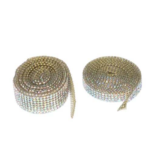 Housoutil 2 Rollen Selbstklebendes Strassband Funkenzauber Diy Rhinestone Ribbons für Hochzeitsdekorationen Bastelprojekte und Kreative Reihig und Reihig Weiß Ab Vielseitig Einsetzbar von Housoutil