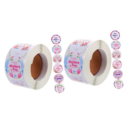 Housoutil 2 Rollen Siegel etikett Aufkleber „Alles zum Muttertag“. Happy Mothers Day Schild Dekoration Mütter Muttertagsaufkleber Etiketten zum Muttertag Kupferplattenaufkleber von Housoutil