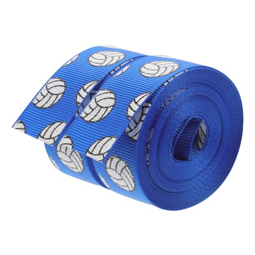 Housoutil 2 Rollen handgefertigter Bogen Volleyball-Geburtstagsdekorationen dekoratives Verpackungsband Band umwickeln Haarklammerband Preisbänder Volleyball-Partydekorationen Polyester Blue von Housoutil