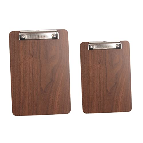 Housoutil 2 STÜCK Holz Menühalter für Küche und Restaurant Wiederverwendbar Praktischer Klemmbrett Clip mit Stabilem Metallclip Hängendes Rezeptregal Design von Housoutil