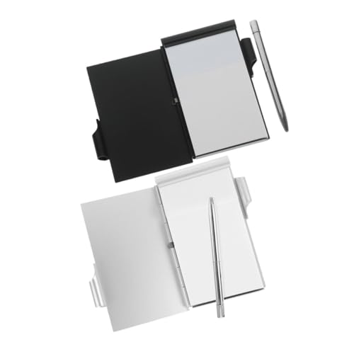Housoutil 2 Sätze Aluminium Notizbuch Teilig Kleines Leichtes Notizjournal mit Stifthalter Multifunktionales Mini Notizpad für Büro und Schule Tragbares Notizheft in Schwarz und Silber Housoutil 2 Sätze Aluminium Notizbuch Teilig Kleines Leichtes Notizjournal mit Stifthalter Multifunktionales Mini Notizpad für Büro und Schule Tragbares Notizheft in Schwarz und Silber von Housoutil