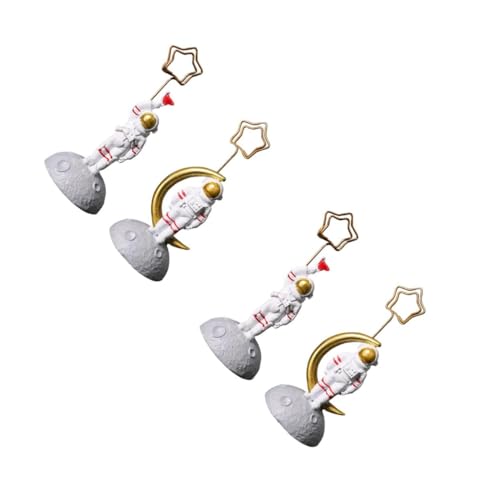 Housoutil 2 Sätze Astronauten Tischdekor Aus Resin Kreative Desktop Ornamente Für Kartenhalter Büro Und Wohnaccessoire Zufällige Farben Gold 2 Stücke * 2 von Housoutil