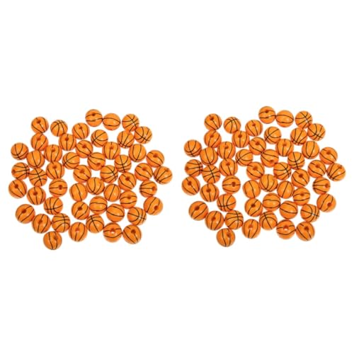 Housoutil 2 Sätze Basketball Holzperlen Diy Schmuck Bastelset Kreative Farbige Holzkugeln Für Armbänder Und Dekorationen Handgemachte Perlen Für Schmuckgestaltung 50 Stück * 2 von Housoutil