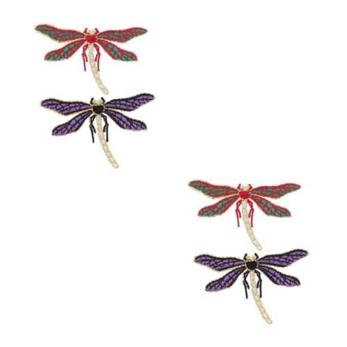 Housoutil 2 Sätze Bestickte Aufnäher Dragonfly Patches Zum Aufbügeln Für Kleidung Hochwertige Diy Dekoration Für Röcke Und Modeaccessoires 2 Stück * 2 von Housoutil