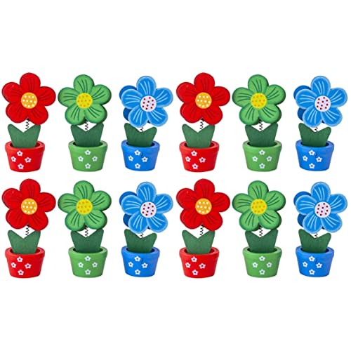 Housoutil 2 Sätze Blumen Memo Clips Vielseitige Holzklammern Für Büro Zuhause Stabil Und Zuverlässig Für Fotos Notizen Farblich Zufällig Zufällige Farbe 6 Stück * 2 von Housoutil