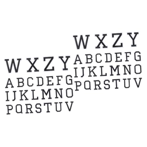 Housoutil 2 Sätze Brief Stickatch Alphabet Patches Zum Aufnähen Flicken Für Kleidung Briefaufkleber Flecken Kleidungsflicken Buchstabenpatches Für Rucksäcke Polyester Schwarz 26 Stücke * 2 von Housoutil
