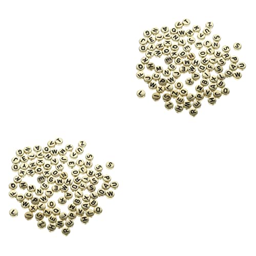 Housoutil 2 Sätze Buchstabenperlen Acryl Delicate Alphabet Beads Für Diy Armbänder Und Schmuckherstellung Runde Perlen Für Kreative Bastelprojekte 600 Stück * 2 von Housoutil