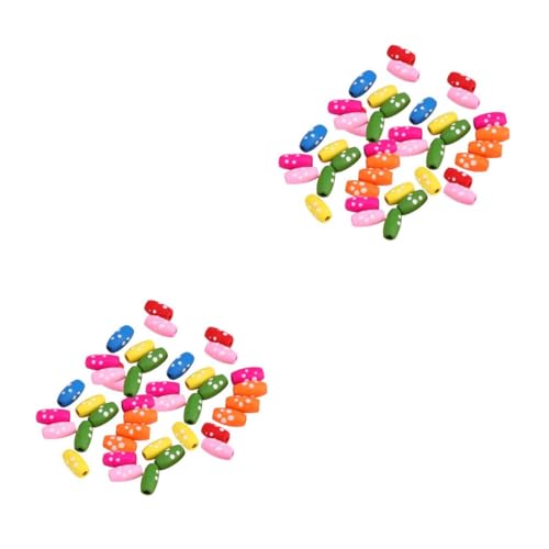 Housoutil 2 Sätze Bunte Holzperlen Spacer Beads Für Diy Schmuckherstellung Für Armbänder Ohrringe Und Bastelprojekte Für Kreative Hobbys 100 Stück * 2 von Housoutil