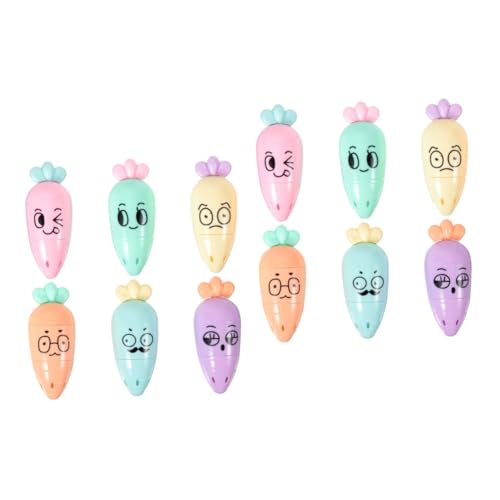 Housoutil 2 Sätze Cartoon-textmarker Markierungen Notizen-marker Süße Stifte Textmarker Für Schüler Bunte Stifte Mini Schulbuchmarker Buch-textmarker Textmarker Stifte Plastik 6 Stücke * 2 von Housoutil