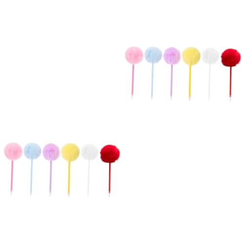 Housoutil 2 Sätze Den Stift Entpacken Kugelschreiber Rosa Stifte Süße Stifte Matschig Süße Schulsachen Ball Schulbriefpapier Schreibwaren Stifte Schüler Signieren Stifte Plüsch 6 Stück * 2 von Housoutil