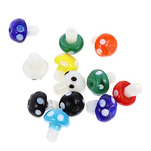 Housoutil 2 Sätze Diy Handgemachte Pilzperlen Glasiertes Schmuckzubehör für Armbänder Ohrringe und Bunte Diy Bastelperlen für Basteln von Housoutil