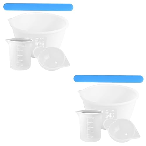 Housoutil 2 Sätze Diy Messbecher Teiliges Epoxidharz Werkzeugset mit Rührstäbchen und Messbechern für Bastelarbeiten von Housoutil