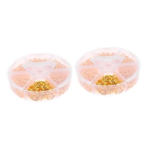 Housoutil 2 Sätze Doppel -eisenringschlüsselring Rostfrei Runde Schmuckverbinder Mehrzweck-biegeringe Biegering Für Diy Halskettenanschluss Eiserne Biegeringe Golden 690 Stück * 2 von Housoutil