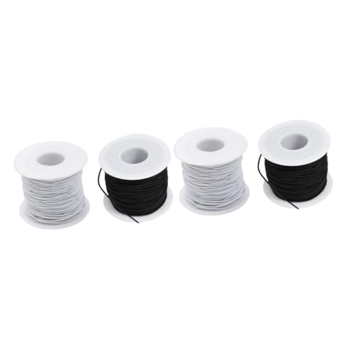 Housoutil 2 Sätze Elastische Schnur Für Armbänder Starke DIY Schmuckleine Schwarz Und Weiß Für Und Kreative Bastelprojekte 2 Rollen * 2 von Housoutil