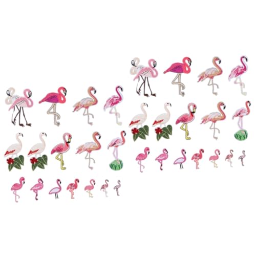 Housoutil 2 Sätze Flamingo Aufnäher Gestickte Bügelpatches Für Diy Kleidung Taschen Und Handwerk Stoffabzeichen Zur Dekoration Und Reparatur 16 Stück * 2 von Housoutil