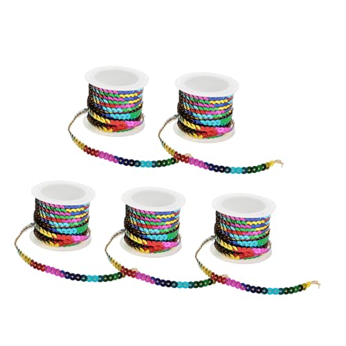 Housoutil 2 Sätze Fünf Paillettenband Diy Nähprojekte Vielseitige Dekoration Für Kleidung Haarschmuck Und Partys Rolle Langlebig Und Farbecht 5 Rollen * 2 von Housoutil
