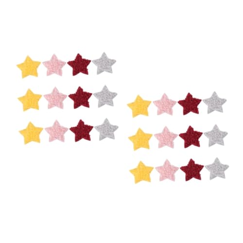 Housoutil 2 Sätze Fuzzy Fünfzackige Stern Applikationen Diy Patches Für Haaraccessoires Handwerksprojekte Dekorationen Zufälligen Farben Langlebig Zufällige 40 Stück * 2 von Housoutil
