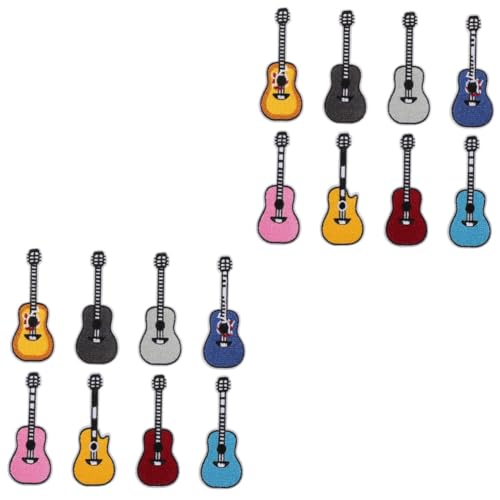 Housoutil 2 Sätze Gitarren-stoffaufkleber Patches Für Jacken Flecken Applique Patches Vinyl Applikationen Kleidung Patch Selbstklebender Stoff Abdeckung Strassapparat Klebrig 8 Stück * 2 von Housoutil