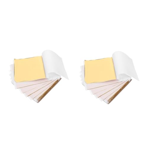 Housoutil 2 Sätze Goldfolie Diy Basteldekoration Nachahmung Gold Foliepapier Folie Origami-papier Metallblatt Folienkarton Dekorative Flocken Eloxiertes Aluminium Golden 100 Stück * 2 von Housoutil