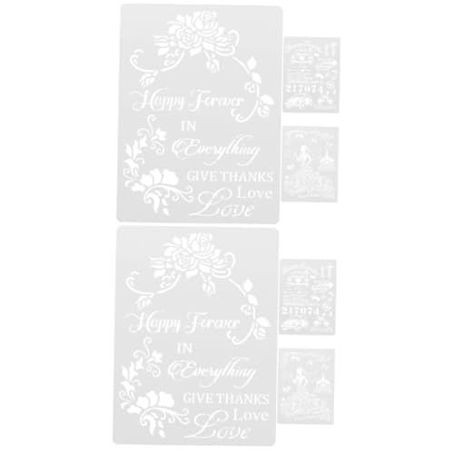 Housoutil 2 Sätze Hochzeits Handgeschriebene Zeitungsvorlage Werkzeug Wiederverwendbare Schablonen Scrapbooking-schablonen Modeschablonen Weiß Umweltschutz Haustier 3 Blätter * 2 von Housoutil