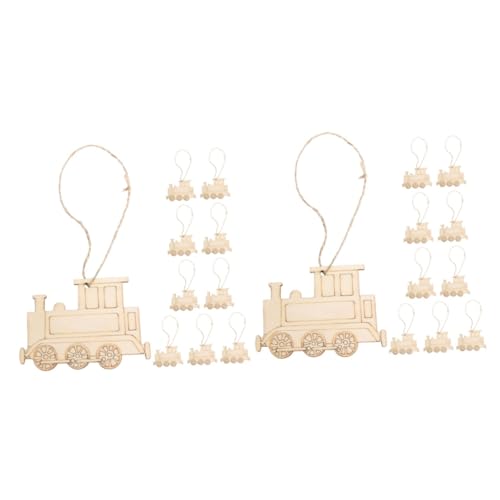 Housoutil 2 Sätze Holz Zug Anhänger Unvollendete Holz Zug Figuren Für Diy Bastelprojekte Und Dekoration Für Handarbeiten Und 10 Stück * 2 von Housoutil