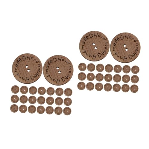 Housoutil 2 Sätze Holzknopfschild Runde Holzknöpfe Tasten Knopfmacher-set Knöpfe Zum Annähen Aus Holz Knopfherstellungsset Schaltflächenbefestigungswerkzeug Paulownia Kaffee 100 Stück * 2 von Housoutil