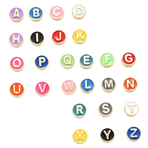 Housoutil 2 Sätze Kreative Buchstabenperlen Für Diy Schmuckherstellung Bunte Legierte Perlen Für Armbänder Und Andere Bastelprojekte 26 Stück * 2 von Housoutil
