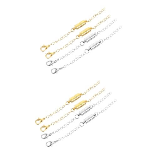 Housoutil 2 Sätze Magnetische Halskettenverlängerung Mit Karabinerverschluss Schmuck Zubehör Für Diy Armbänder Und Fußkettchen Praktische Und Einfache Anwendung 4 Stück * 2 von Housoutil