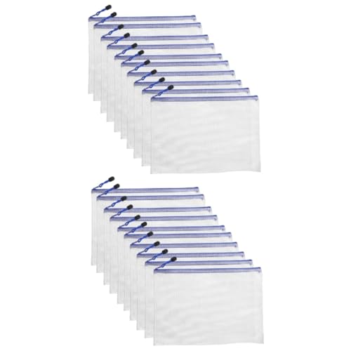 Housoutil 2 Sätze Mesh Zipper Beutel Transparente Dokumententaschen Für Schüler Lehrer Und Bürobedarf Organizer Für Papiere Zeitschriften Und Materialien 10 Stück * 2 Housoutil 2 Sätze Mesh Zipper Beutel Transparente Dokumententaschen Für Schüler Lehrer Und Bürobedarf Organizer Für Papiere Zeitschriften Und Materialien 10 Stück * 2 von Housoutil
