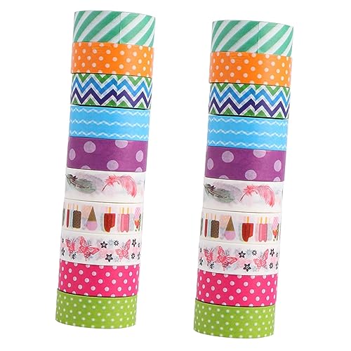 Housoutil 2 Sätze Modisches Washi Tape Dekoratives Klebeband Für Scrapbooking Tagebuch Und Diy Bunte Handgefertigte Papierstreifen Für Kreative Projekte 10 Rollen * 2 von Housoutil