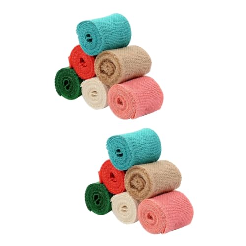Housoutil 2 Sätze Natur Jute Band Diy Nähmaterial Für Hochzeitsdekoration Rolle Verschiedene Farben Für Geschenkverpackung Und Bastelprojekte 6 Stück * 2 von Housoutil