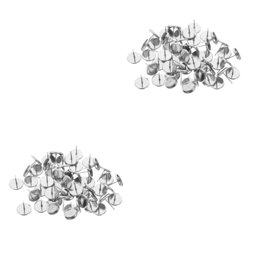 Housoutil 2 Sätze Ohrstecker Basis Rundplatte Bezel Tray Ohrringe Rohlinge Für Diy Schmuckherstellung Langlebig Leicht Zu Reinigen Für Projekte 50 Stück * 2 von Housoutil