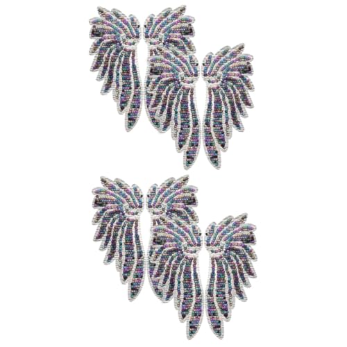 Housoutil 2 Sätze Pailletten-flügel-patch Engel Kostüme Feenflügel Für Erwachsene Mädchen Funkeln Party Weihnachten Flügel-design-nähapplikation Applique Patches Polyester 2 Paare * 2 von Housoutil