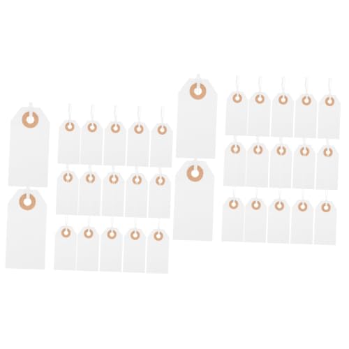 Housoutil 2 Sätze Papier Etiketten Mit Loch Und Schnur Für Schmuck Kleidung Und Kleine Unternehmen Blanko Hängeetiketten Preisetiketten Tags Für Und Handarbeiten 100 Stück * 2 von Housoutil