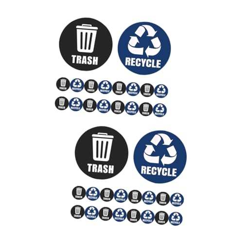 Housoutil 2 Sätze Recycling Aufkleber Set Selbstklebende Mülltrennungsetiketten für Abfallbehälter für Einfache Müllklassifizierung und Sortierung Zuhause Büro von Housoutil