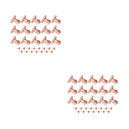 Housoutil 2 Sätze Roségoldenen Metall Clips und Daumennägeln Dekorative Büroklammern für Notizen Scrapbooking und Organisation Hochwertige Eisenmaterialien für Schule Büro und Zuhause von Housoutil