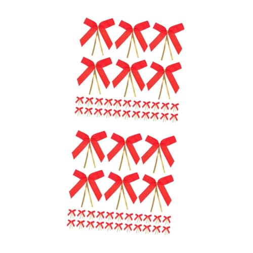 Housoutil 2 Sätze Roten Bowknot Schleifen Hochwertigem Langlebigem Material Handgemachte Zierbänder Für Diy Bastelprojekte Hochzeiten Und Dekorationen 50 Stück * 2 von Housoutil