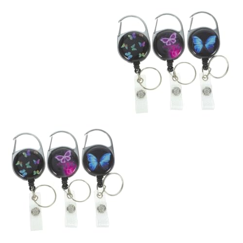 Housoutil 2 Sätze Schmetterlings-easy-pull-knopf Liebenswert Clips Schmetterlinge Schöne Tierabzeichenhalter Zauber Speziell Geformte Büroklammern Dekorative Ausweishalter Abs 3 Stücke * 2 von Housoutil