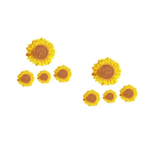 Housoutil 2 Sätze Sonnenblumen Design Stickerei Applikationen Flicken Für Diy Kleidung Dekorative Stoffpatches Für Taschen Und Bastelprojekte 4 Stück * 2 von Housoutil